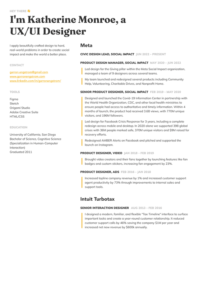 Modelo de CV profissional